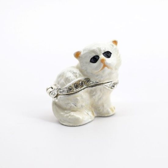 Bianca Persian Cat Enamel Box