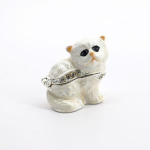 Bianca Persian Cat Enamel Box