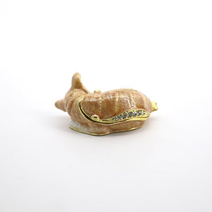 Cat Nap Orange Tabby Enamel Box