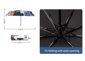 Tetris Pattern Tri-folding Umbrella