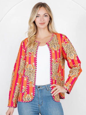 Tiger Print Quilted Jacket
