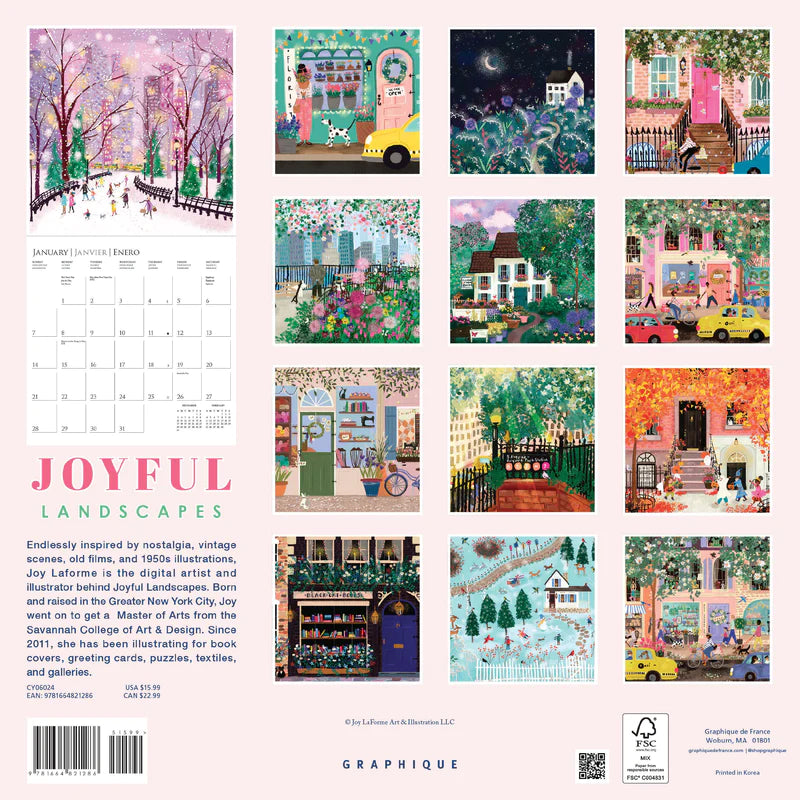 Joyful Landscapes 2024 Wall Calendar