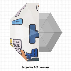 Tetris Pattern Tri-folding Umbrella
