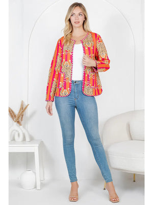 Tiger Print Quilted Jacket