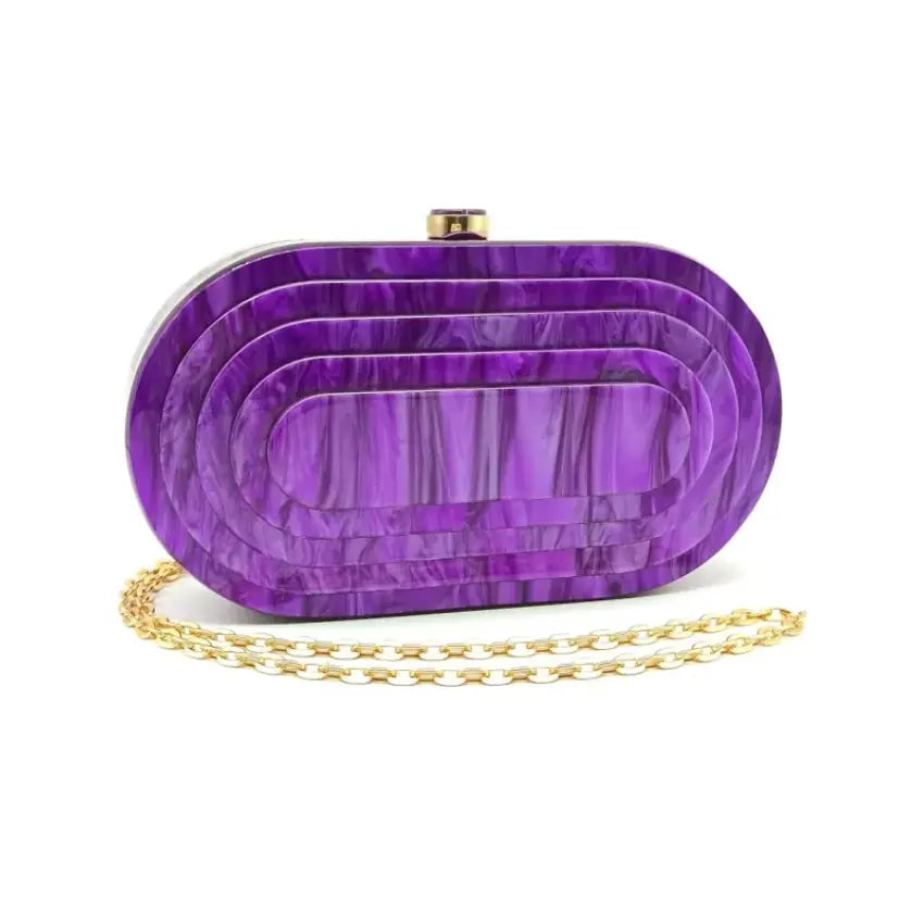 Art Deco Acrylic Oval Clutch