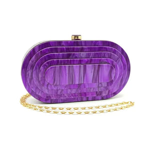 Art Deco Acrylic Oval Clutch