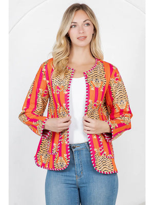 Tiger Print Quilted Jacket