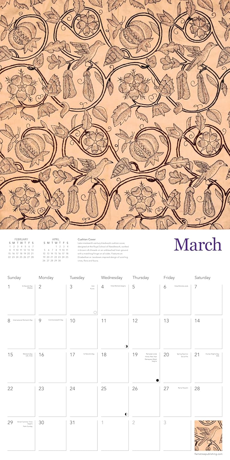 Royal School of Needlework Wall Calendar 2026