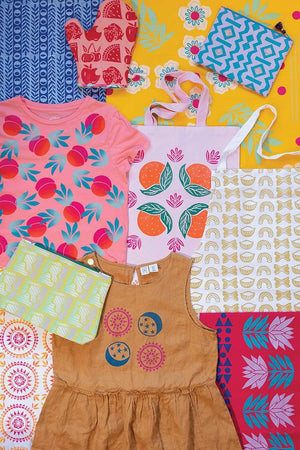 Art of Fabric Block Printing: An Illustrated Guide with 12 Playfully Modern Projects