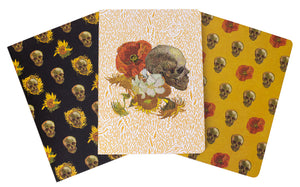 Van Gogh Skulls and Flowers Notebook Collection and Pouch Set