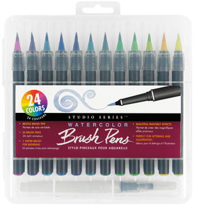 Water Color Bristle Brush Pen Set- 24 Colors