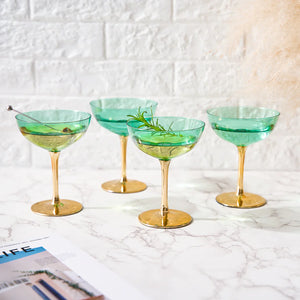 Colored Coupe Art Deco Glasses