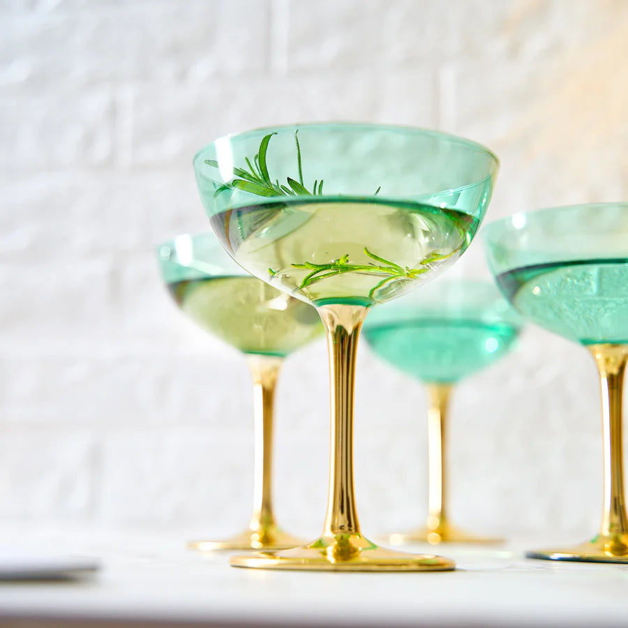 Colored Coupe Art Deco Glasses