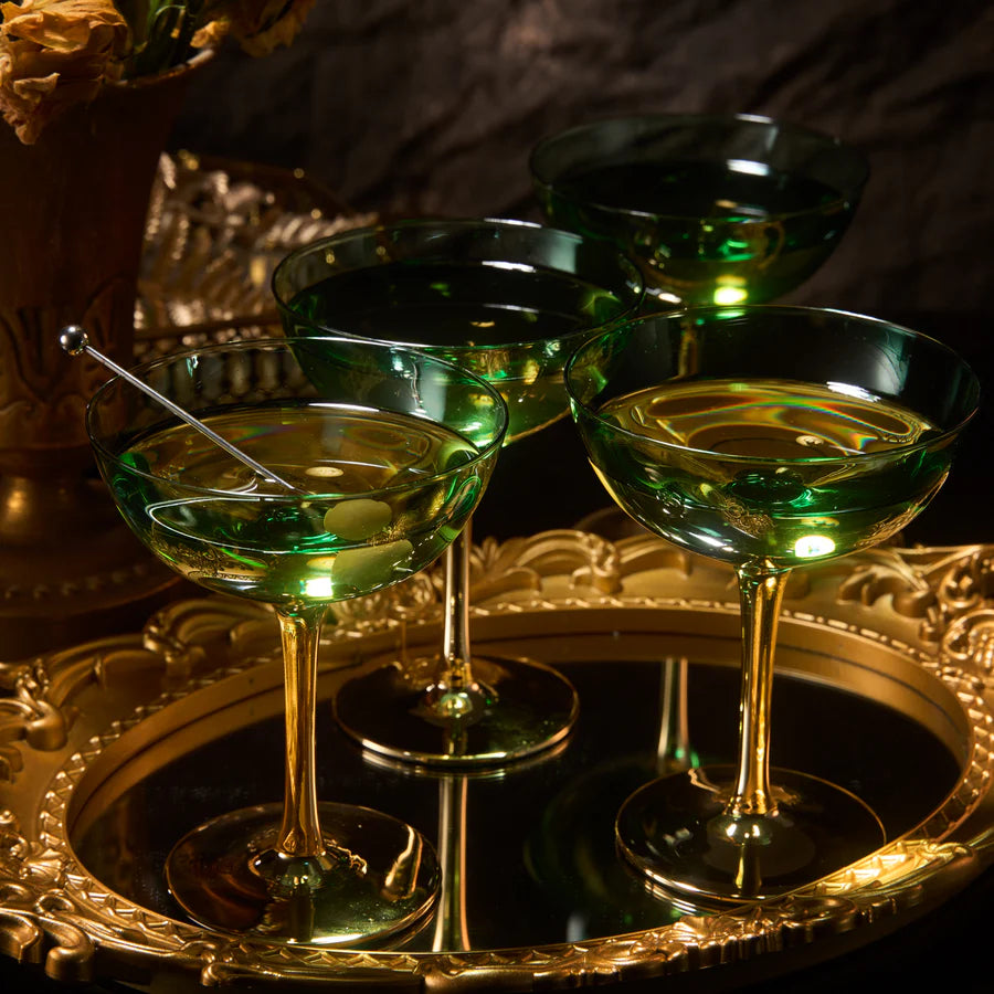 Colored Coupe Art Deco Glasses