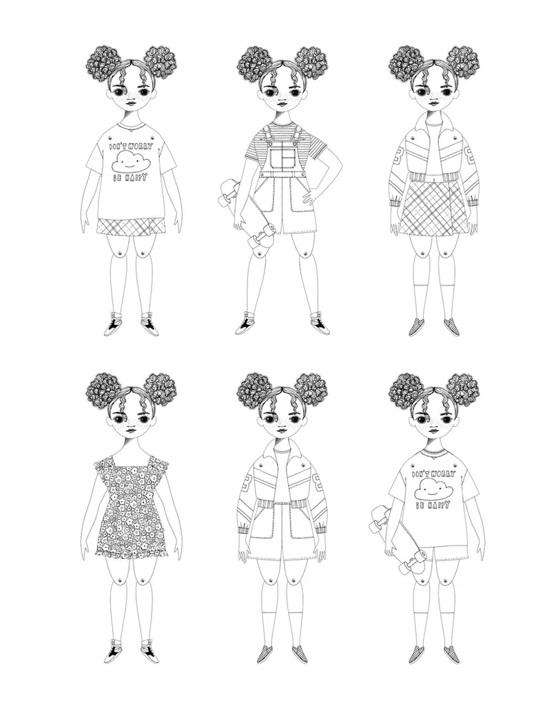 Frankie Coloring Paper Doll Kit