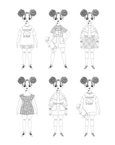 Frankie Coloring Paper Doll Kit