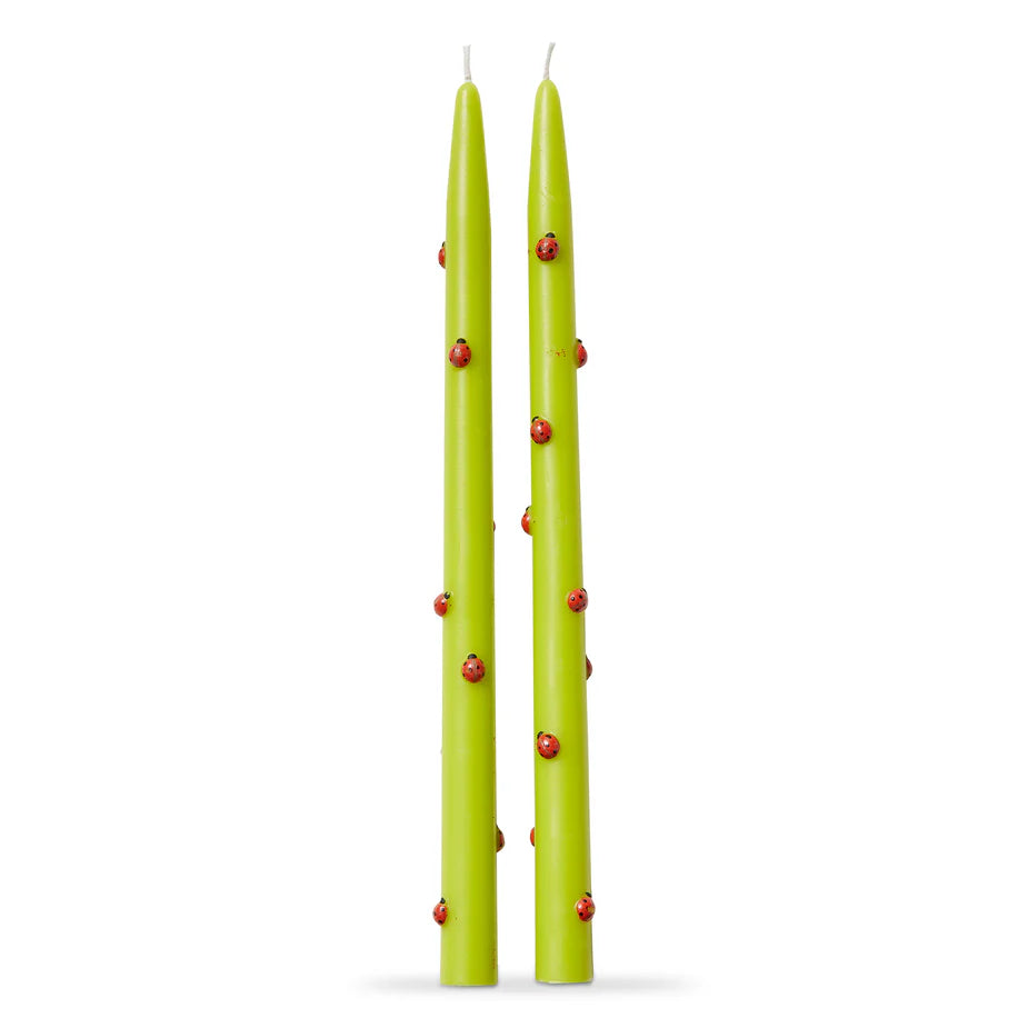 Garden Ladybug Taper Candle Set
