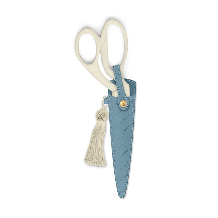 Ivory and Gold Heirloom Scissors with Dusk Blue Case