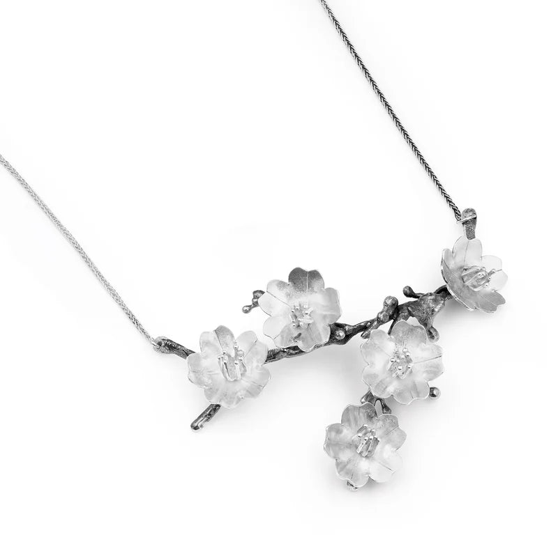 Sterling Silver Cherry Blossom Necklace