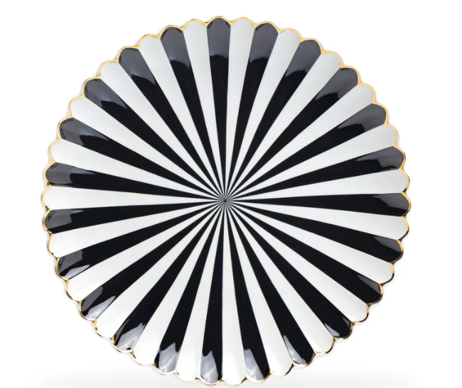 Radial Stripe Scalloped Dinner Plate