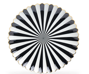 Radial Stripe Scalloped Dinner Plate