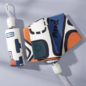 Tetris Pattern Tri-folding Umbrella