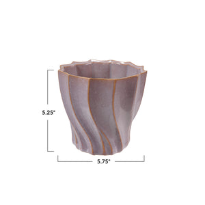 Swirled Stoneware Planter