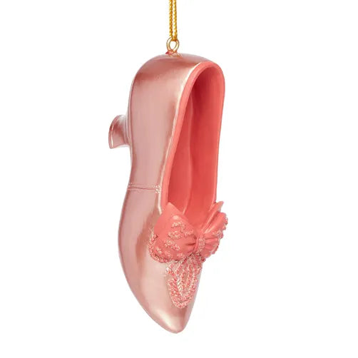 Bow-Bedecked Evening Slipper Shoe Ornament