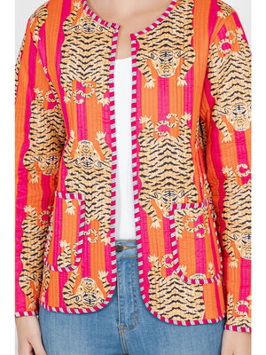 Tiger Print Quilted Jacket