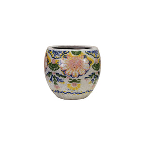 Floral Terra Cotta Planter | Small