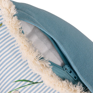 Square Cotton Pillow with Eyelash Fringe