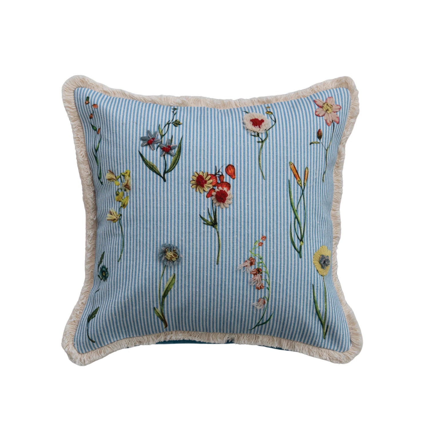 Square Cotton Pillow with Eyelash Fringe