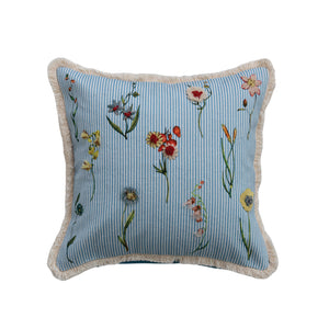 Square Cotton Pillow with Eyelash Fringe