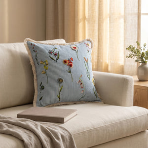 Square Cotton Pillow with Eyelash Fringe