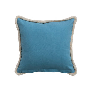 Square Cotton Pillow with Eyelash Fringe
