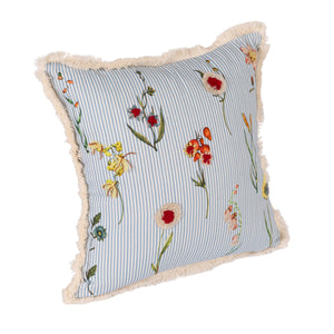 Square Cotton Pillow with Eyelash Fringe