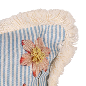 Square Cotton Pillow with Eyelash Fringe
