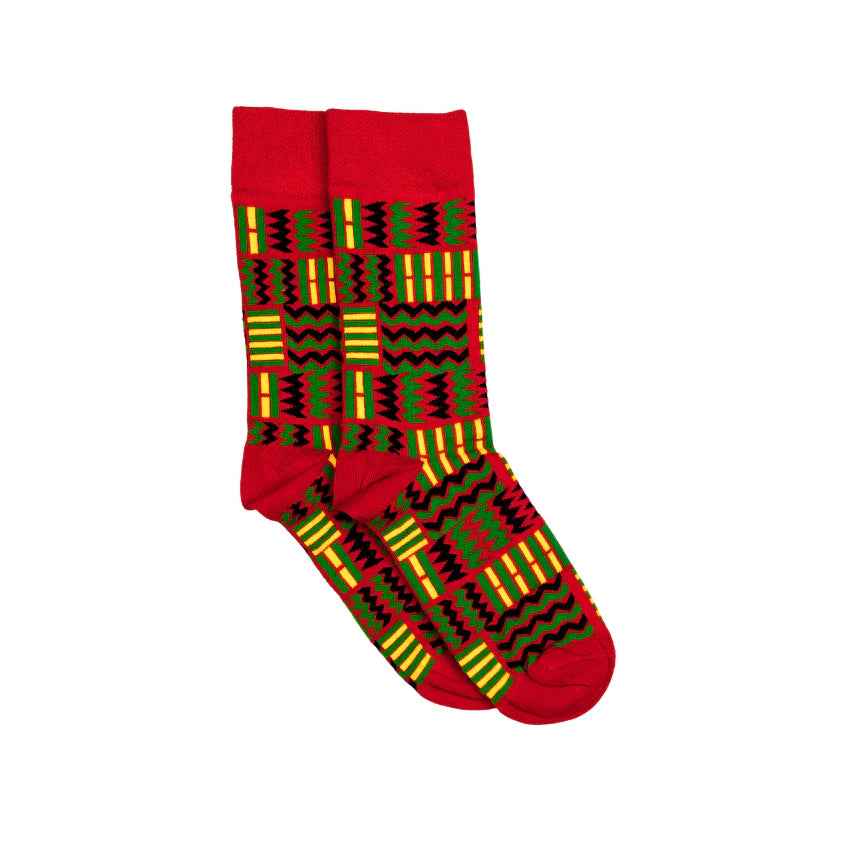 Kuba x Bogolan Red Socks
