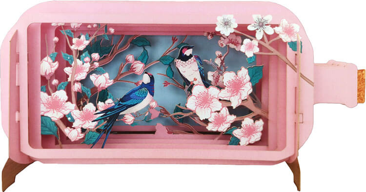 Sakura Swallow Popup Greeting Card