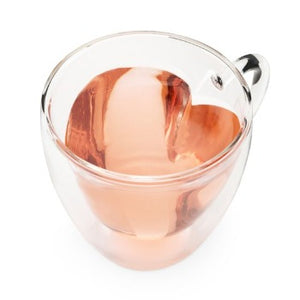Heart Double Walled Glass Tea Mug