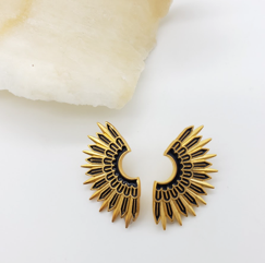 Starburst Collar Enamel Earrings