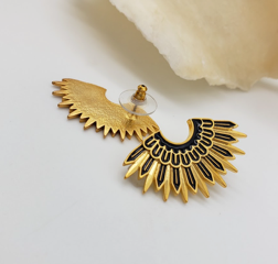 Starburst Collar Enamel Earrings