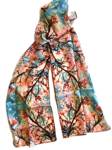 Cherry Blossom Silk Scarf