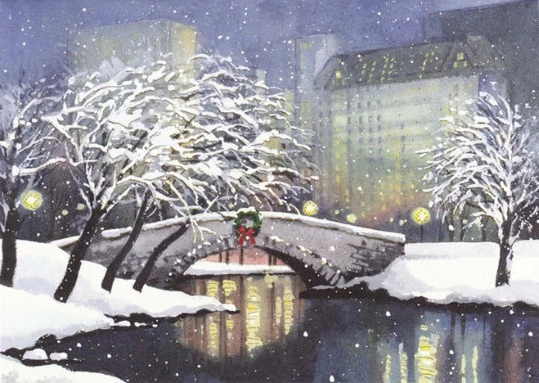 Snowfall in the Park Deluxe Boxed Holiday Card Set