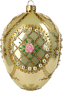 Rose Pearls Egg Ornament