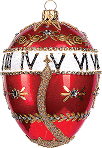 Red Serpent Clock Egg Ornament