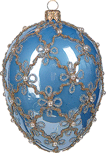 Blue Swan Egg Ornament