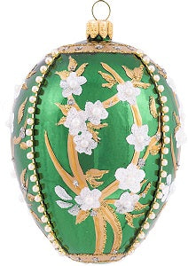Green Apple Blossom Egg Ornament