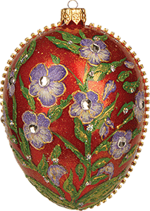 Pansy Egg Ornament