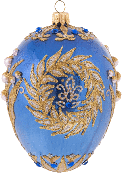 Golden Wreath Egg Ornament